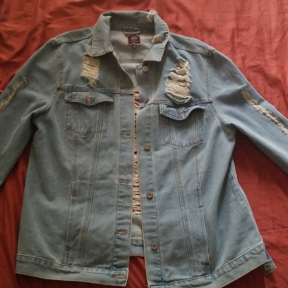Vintage Oversized Ripped Style Jean Jacket